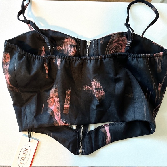 Cider Corset Bustier Top Black and Pink Size Small NWT - Picture 3 of 4